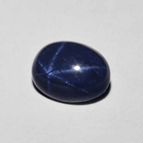 Zafiro estrella azul natural de 1,90 ct, corte óvalo, opaco