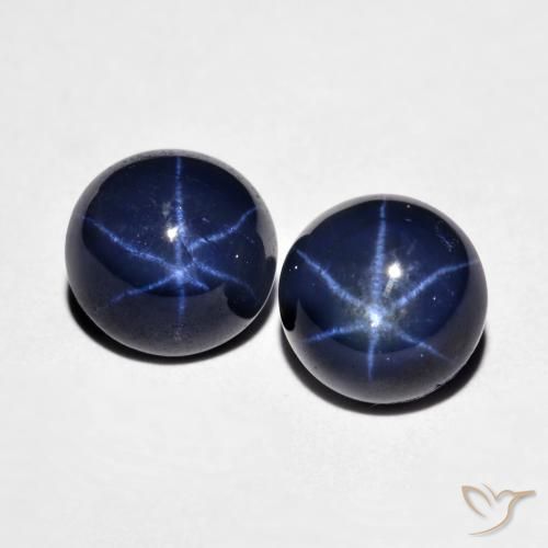 4.88ctw Natural Azul marino Zafiro estrella, Redondo, Opaco