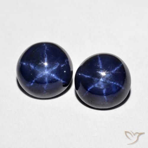 4.11ctw Natural Azul marino Zafiro estrella, Redondo, Opaco