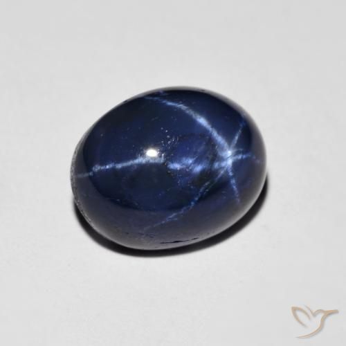 Zafiro estrella Azul marino natural de 3.13 ct, Ovalada, Opaco