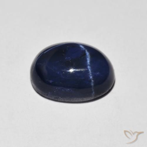 Zafiro estrella Azul marino natural de 3.13 ct, Ovalada, Opaco