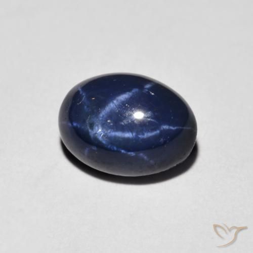 Zafiro estrella Azul marino natural de 1.58 ct, Ovalada, Opaco