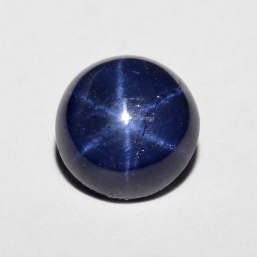 Zafiro estrella Azul marino natural de 2.46 ct, Corte Redondo, Opaco