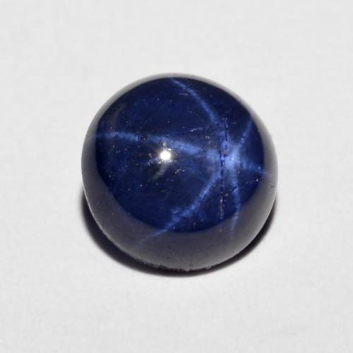 Zafiro estrella Azul marino natural de 2.46 ct, Corte Redondo, Opaco