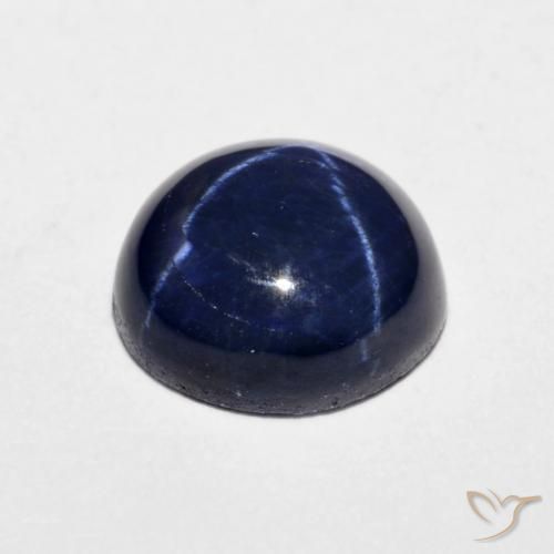 Zafiro estrella Azul marino natural de 4.46 ct, Redondo, Opaco