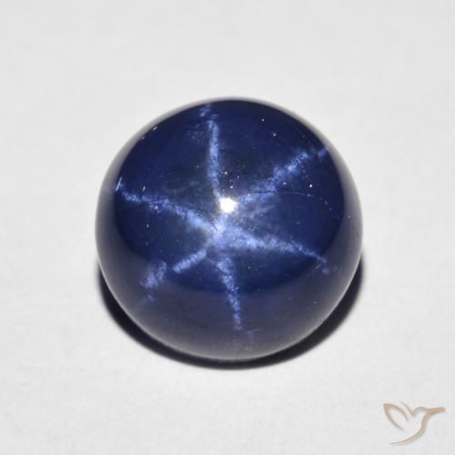 Zafiro estrella azul natural de 4,18 ct, corte óvalo, opaco