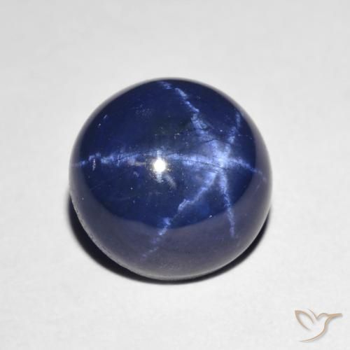 Zafiro estrella azul natural de 4,18 ct, corte óvalo, opaco
