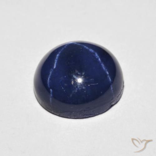 Zafiro estrella azul natural de 4,18 ct, corte óvalo, opaco