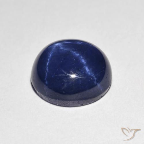 Zafiro estrella Azul marino natural de 4.24 ct, Redondo, Opaco