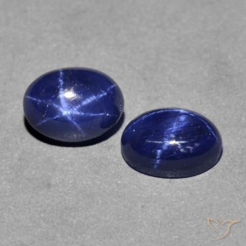 Gemas de Zafiro estrella Azul marino natural de 3.09 ct, Ovalada, Opaco