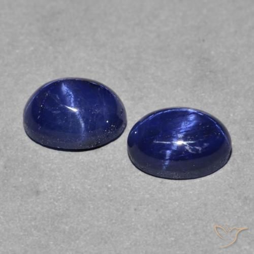 Gemas de Zafiro estrella Azul marino natural de 3.09 ct, Ovalada, Opaco