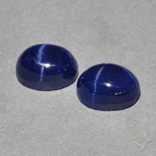 Gemas de Zafiro estrella Azul marino natural de 3.46 ct, Ovalada, Opaco