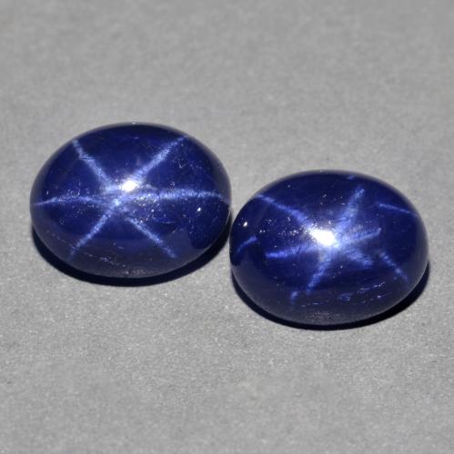 Gemas de Zafiro estrella Azul marino natural de 6.06 ct, Corte Óvalo, Opaco