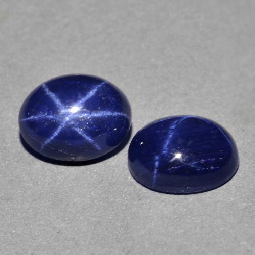 Gemas de Zafiro estrella Azul marino natural de 6.06 ct, Corte Óvalo, Opaco