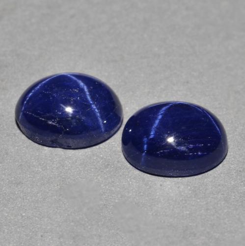 Gemas de Zafiro estrella Azul marino natural de 6.06 ct, Corte Óvalo, Opaco