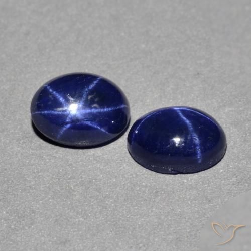 Gemas de Zafiro estrella Azul marino natural de 2.48 ct, Ovalada, Opaco