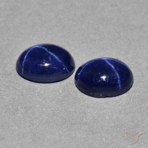 Gemas de Zafiro estrella Azul marino natural de 2.48 ct, Ovalada, Opaco