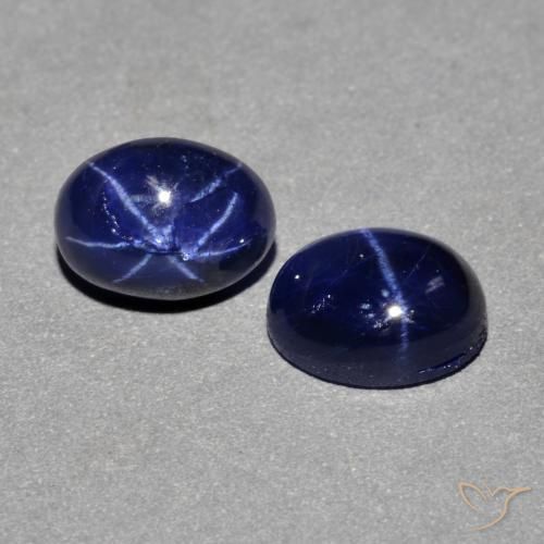 Gemas de Zafiro estrella Azul marino natural de 3.18 ct, Ovalada, Opaco