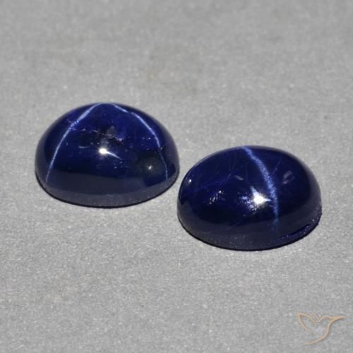 Gemas de Zafiro estrella Azul marino natural de 3.18 ct, Ovalada, Opaco