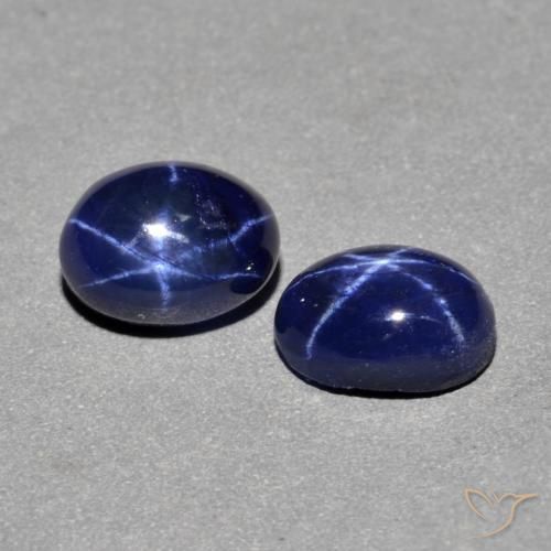 Gemas de Zafiro estrella Azul marino natural de 3.10 ct, Ovalada, Opaco