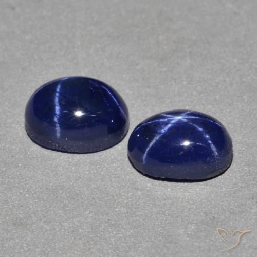 Gemas de Zafiro estrella Azul marino natural de 3.10 ct, Ovalada, Opaco