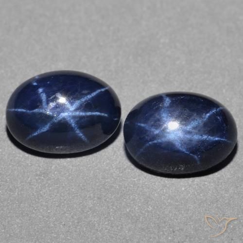 3.21ctw Natural Azul oscuro Zafiro estrella, Ovalada, Opaco