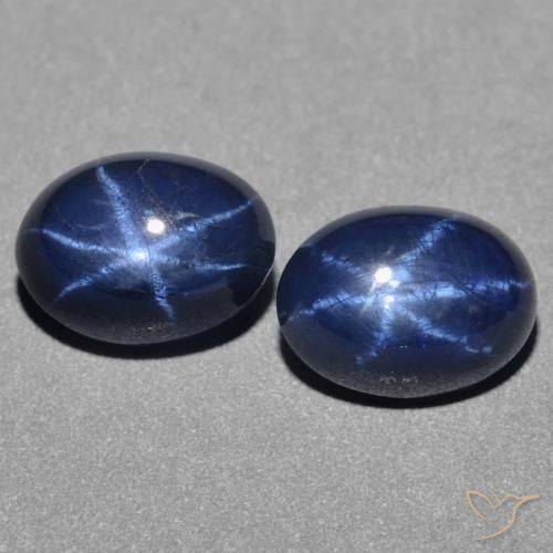 Gemas de zafiro estrella azul natural de 3,14 ct, corte óvalo, opaco