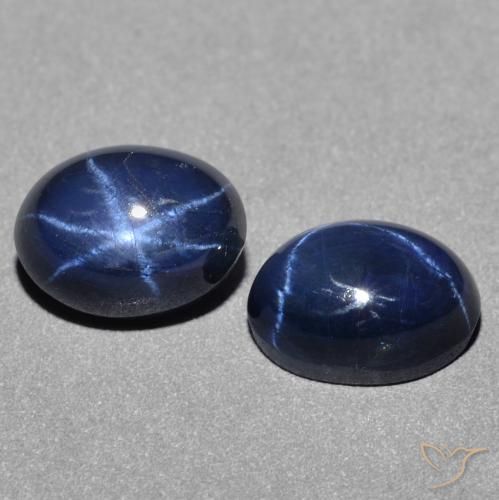 Gemas de zafiro estrella azul natural de 3,14 ct, corte óvalo, opaco