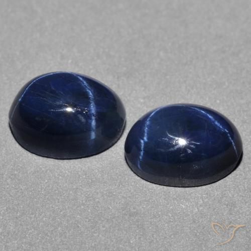 Gemas de zafiro estrella azul natural de 3,14 ct, corte óvalo, opaco