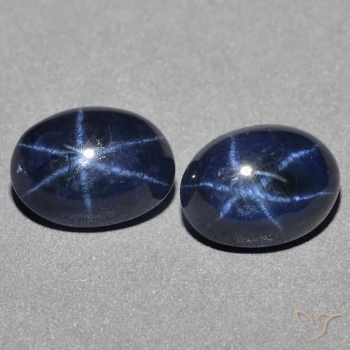 3.21ctw Natural Azul oscuro Zafiro estrella, Ovalada, Opaco