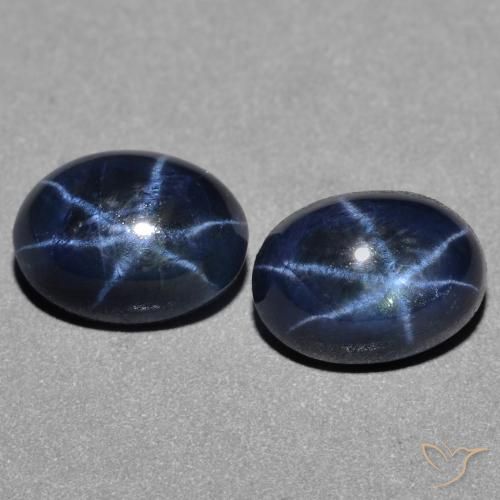 3.27ctw Natural Azul oscuro Zafiro estrella, Ovalada, Opaco