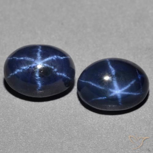 3.82ctw Natural Azul oscuro Zafiro estrella, Ovalada, Opaco