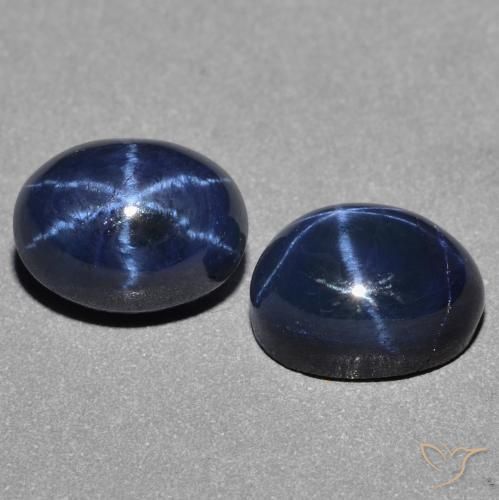Gemas de Zafiro estrella Azul oscuro natural de 3.82 ct, Ovalada, Opaco