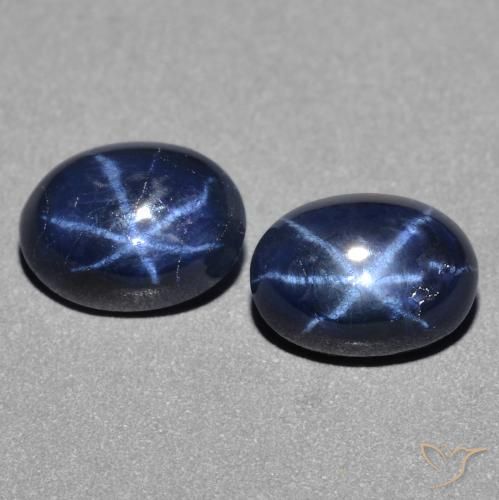 2.69ctw Natural Azul oscuro Zafiro estrella, Ovalada, Opaco