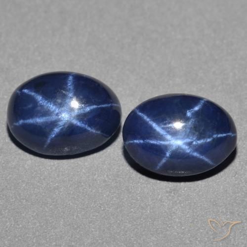3.03ctw Natural Azul oscuro Zafiro estrella, Ovalada, Opaco