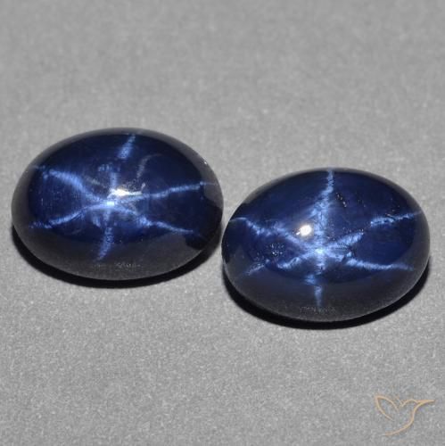 3.28ctw Natural Azul oscuro Zafiro estrella, Ovalada, Opaco