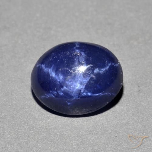 Zafiro estrella Azul marino natural de 4.13 ct, Ovalada, Opaco