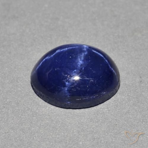 Zafiro estrella Azul marino natural de 4.13 ct, Ovalada, Opaco