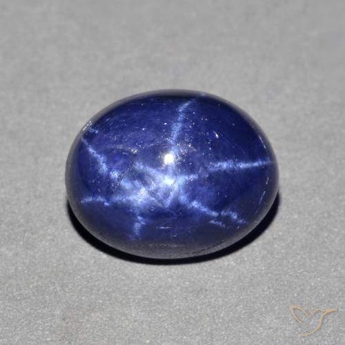 Zafiro estrella Azul marino natural de 4.29 ct, Ovalada, Opaco
