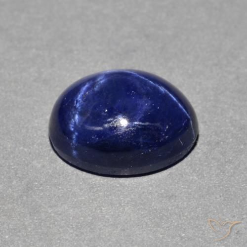 Zafiro estrella Azul marino natural de 4.29 ct, Ovalada, Opaco
