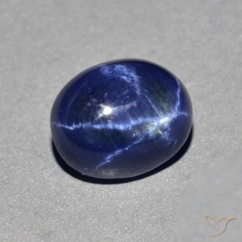 Zafiro estrella Azul marino natural de 4.02 ct, Ovalada, Opaco