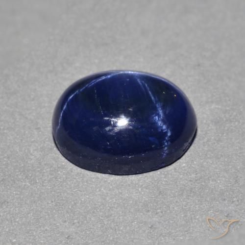 Zafiro estrella Azul marino natural de 4.02 ct, Ovalada, Opaco