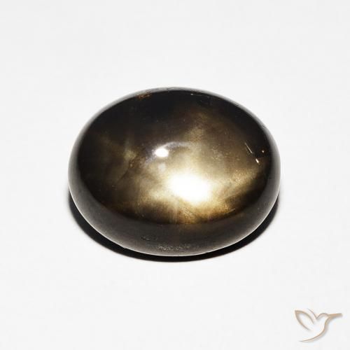 4.08ct Natural Negro Zafiro estrella, Ovalada, Opaco