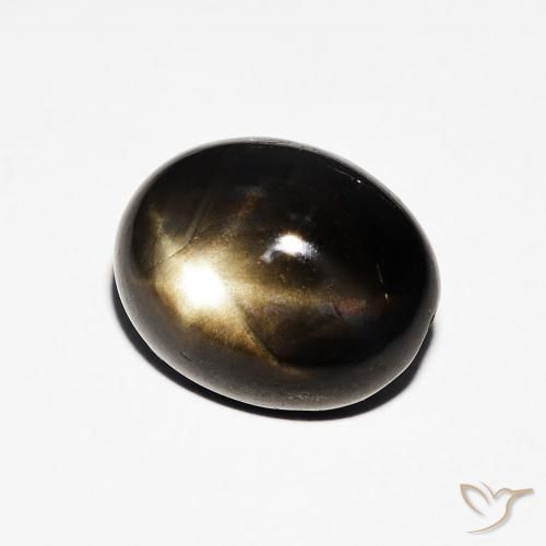 Zafiro estrella Negro natural de 4.08 ct, Ovalada, Opaco