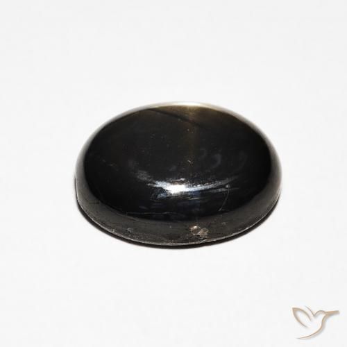 Zafiro estrella Negro natural de 4.08 ct, Ovalada, Opaco