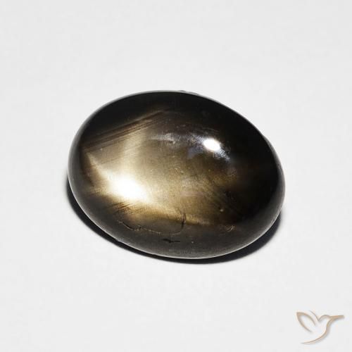 Zafiro estrella Negro natural de 3.25 ct, Ovalada, Opaco