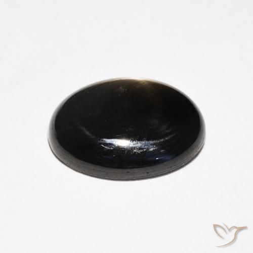 Zafiro estrella Negro natural de 3.25 ct, Ovalada, Opaco