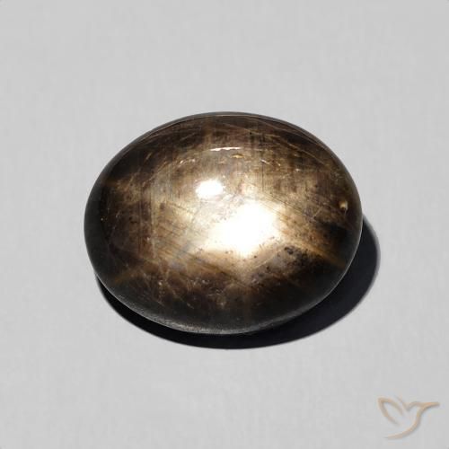 5.76ct Natural Negro Zafiro estrella, Ovalada, Opaco
