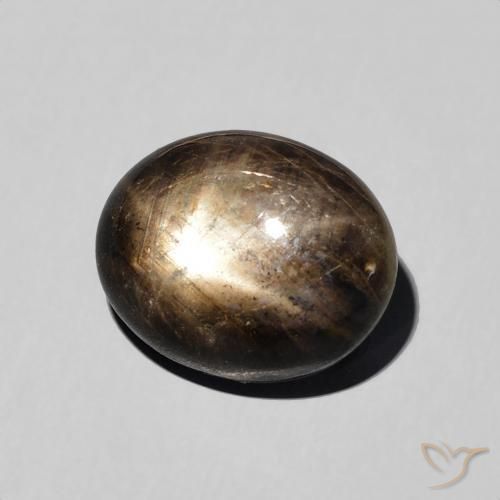Zafiro estrella Negro natural de 5.76 ct, Ovalada, Opaco