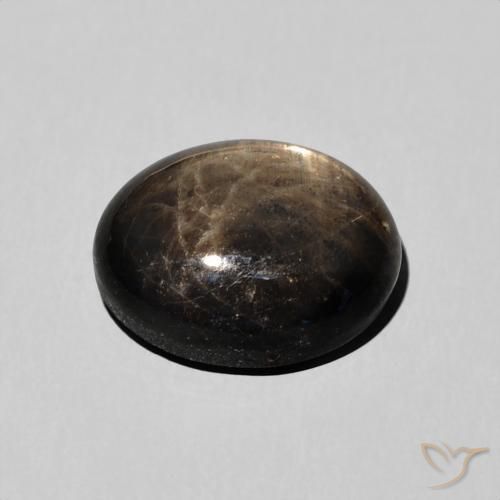 Zafiro estrella Negro natural de 5.76 ct, Ovalada, Opaco